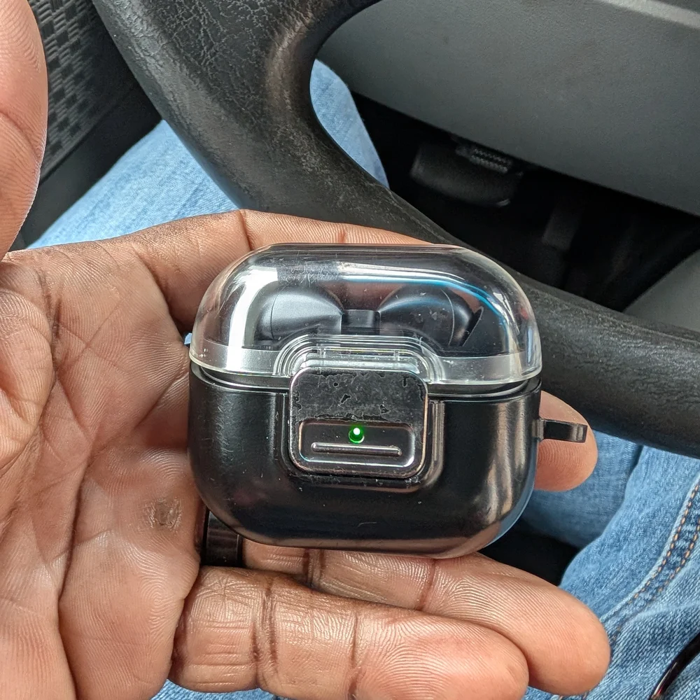 Samsung Silver and Black Wireless Earbuds - Picture 2 of 2